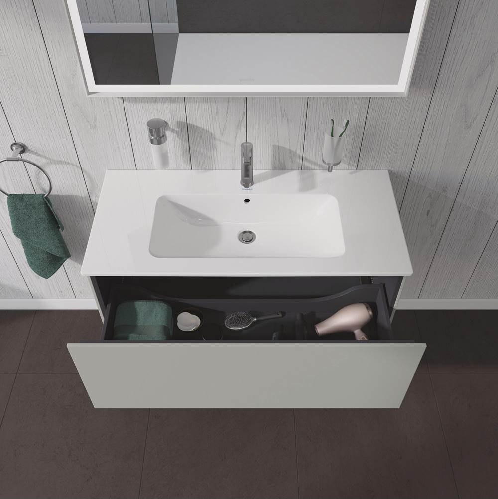 L-Cube One Drawer Wall-Mount Vanity Unit Concrete Gray