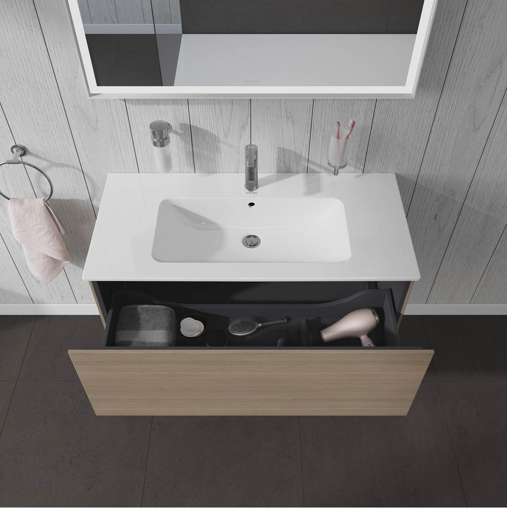 L-Cube One Drawer Wall-Mount Vanity Unit Concrete Gray