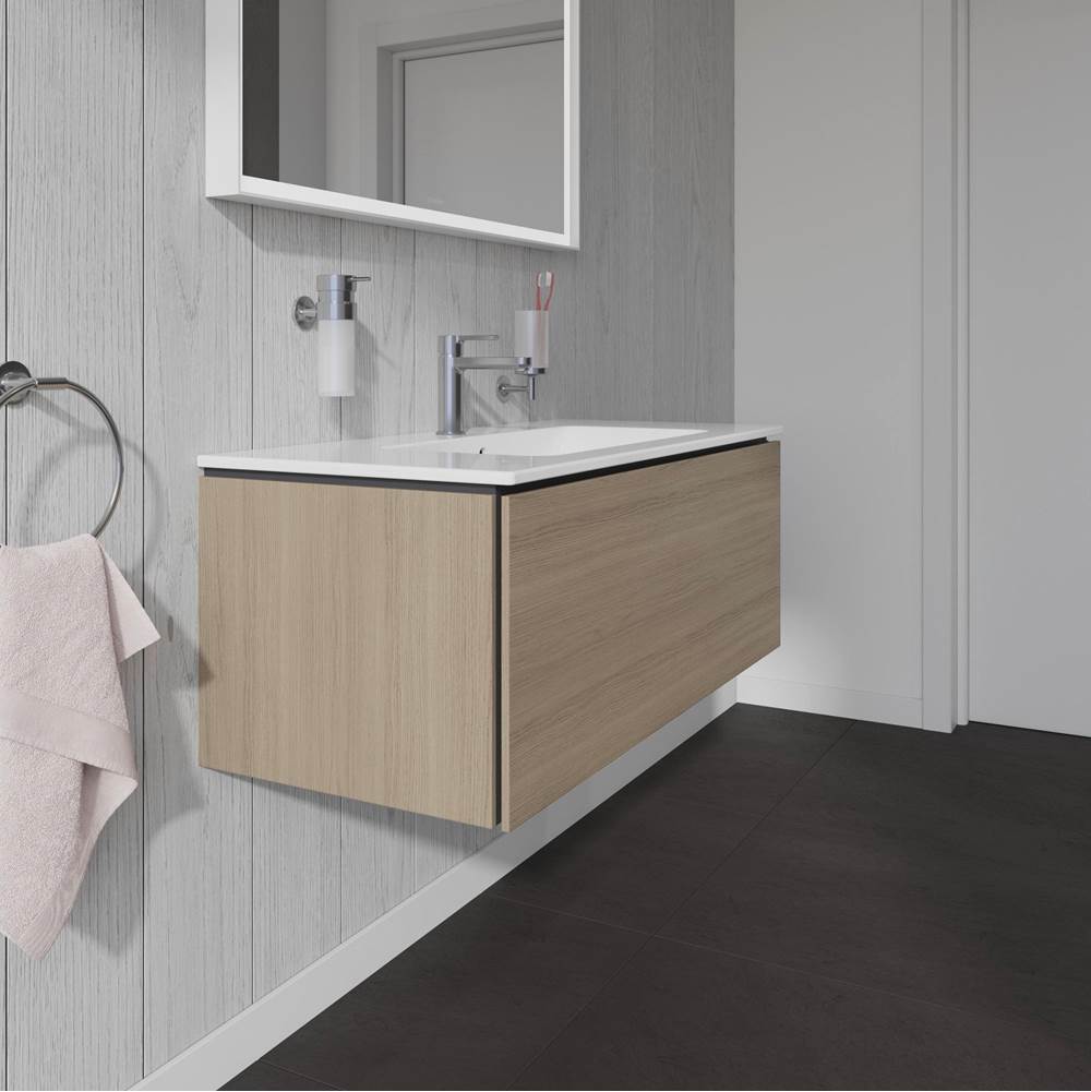 L-Cube One Drawer Wall-Mount Vanity Unit Concrete Gray