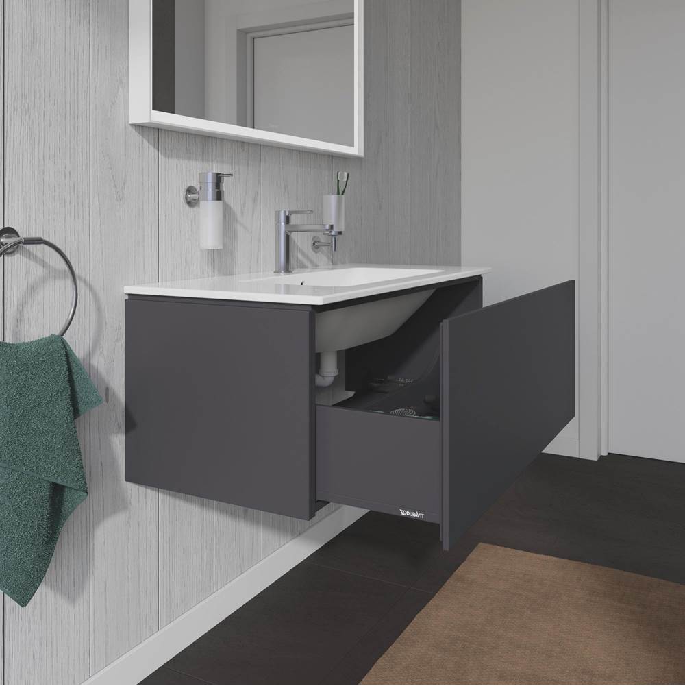 L-Cube One Drawer Wall-Mount Vanity Unit Concrete Gray