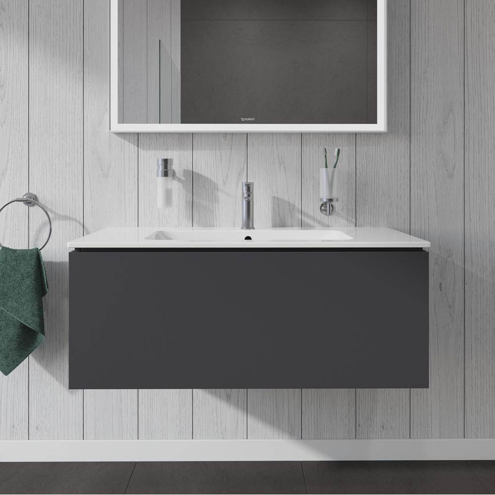 L-Cube One Drawer Wall-Mount Vanity Unit Concrete Gray