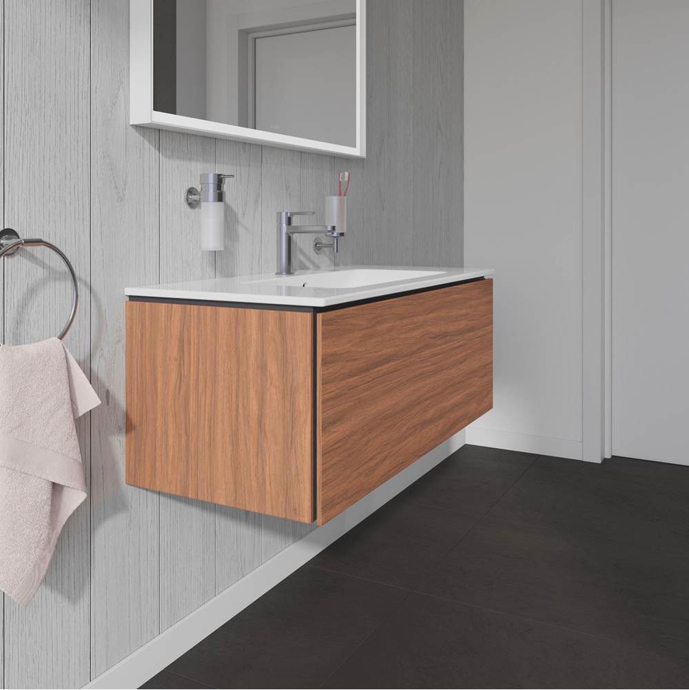 L-Cube One Drawer Wall-Mount Vanity Unit Concrete Gray