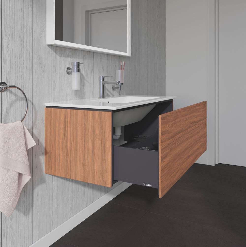L-Cube One Drawer Wall-Mount Vanity Unit Concrete Gray
