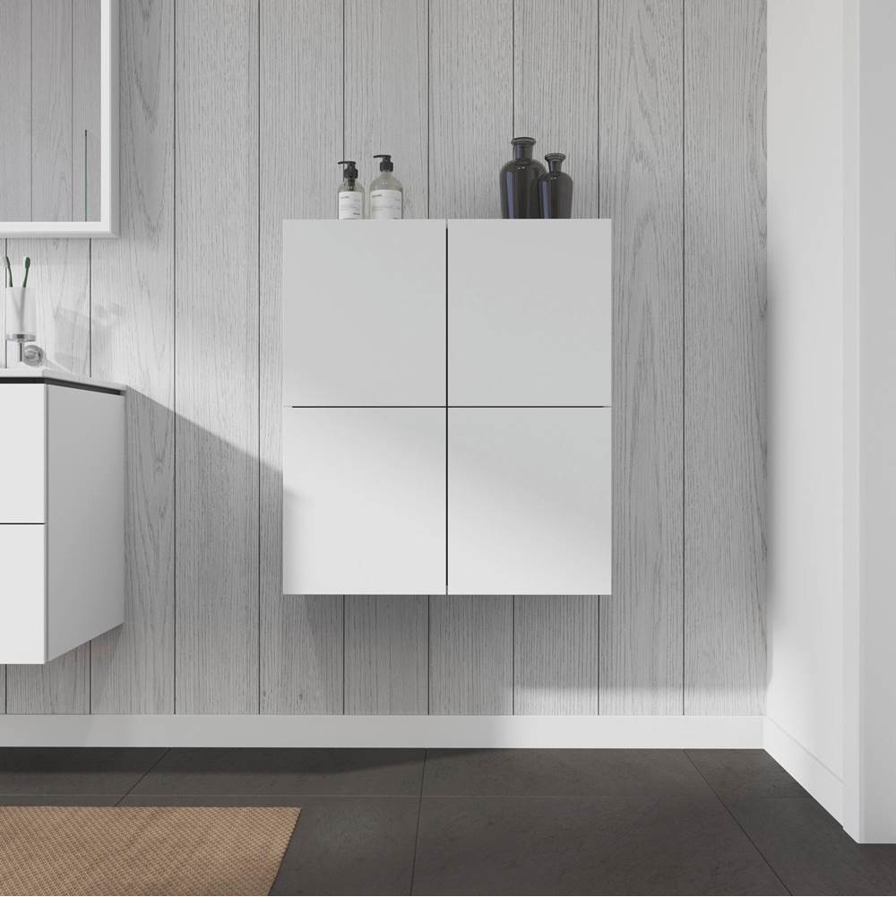 L-Cube Semi-Tall Cabinet Concrete Gray
