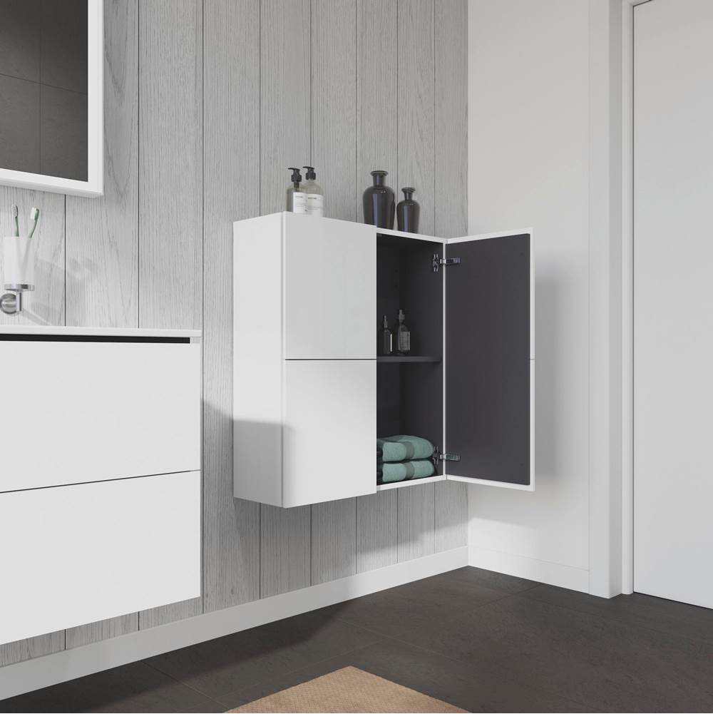 L-Cube Semi-Tall Cabinet Concrete Gray