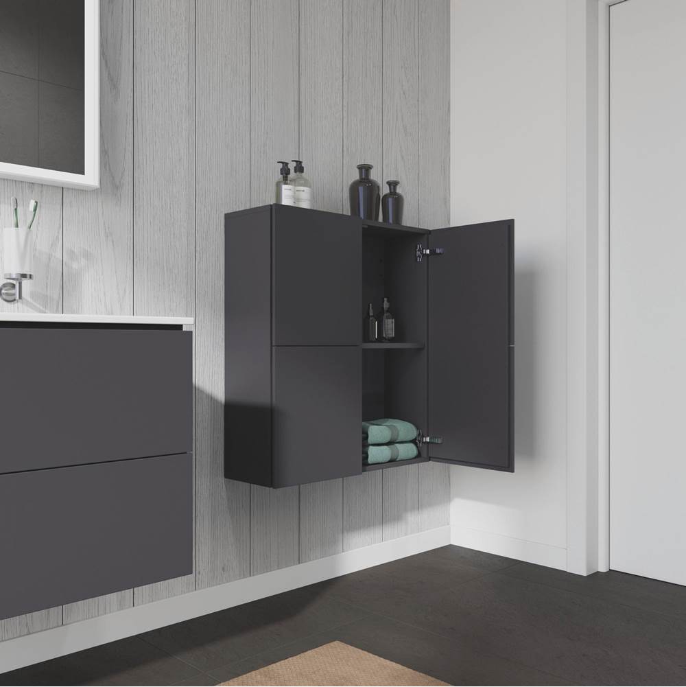 L-Cube Semi-Tall Cabinet Concrete Gray