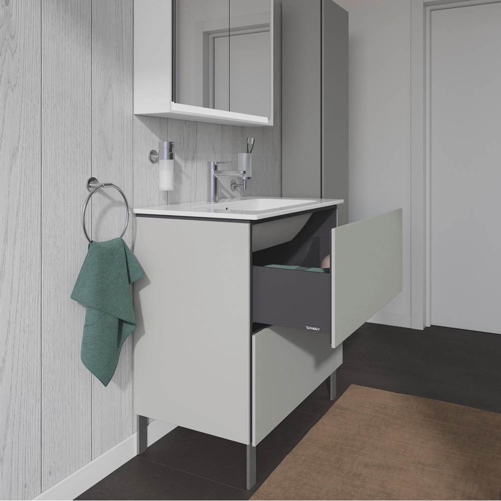L-Cube Two Drawer Floorstanding Vanity Unit Concrete Gray