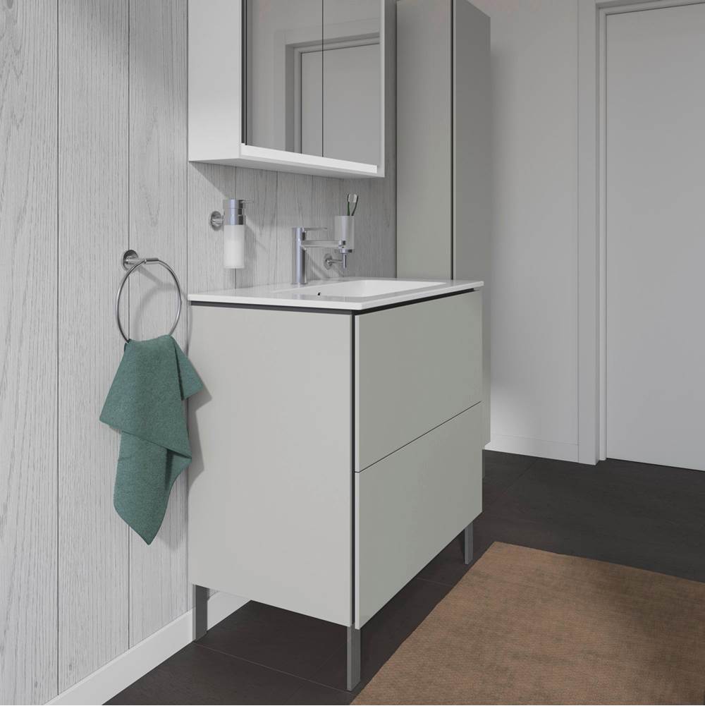 L-Cube Two Drawer Floorstanding Vanity Unit Concrete Gray
