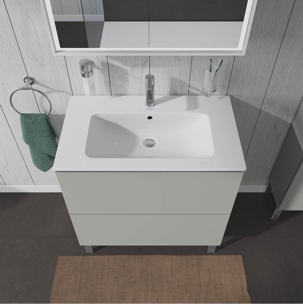 L-Cube Two Drawer Floorstanding Vanity Unit Concrete Gray