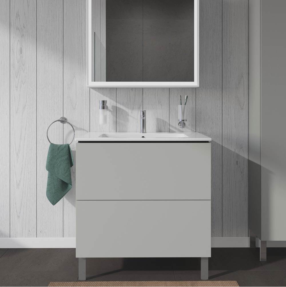 L-Cube Two Drawer Floorstanding Vanity Unit Concrete Gray