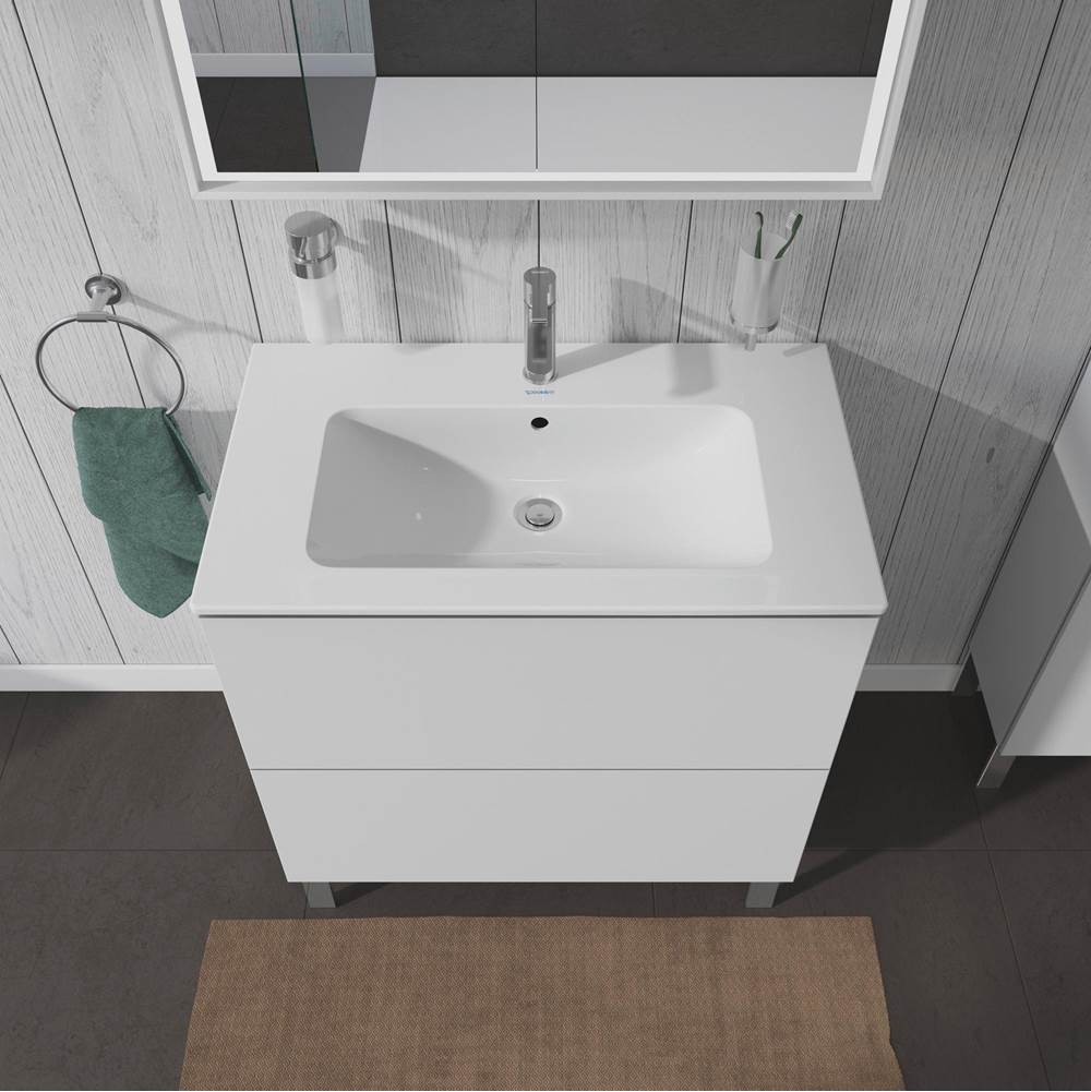 L-Cube Two Drawer Floorstanding Vanity Unit Concrete Gray