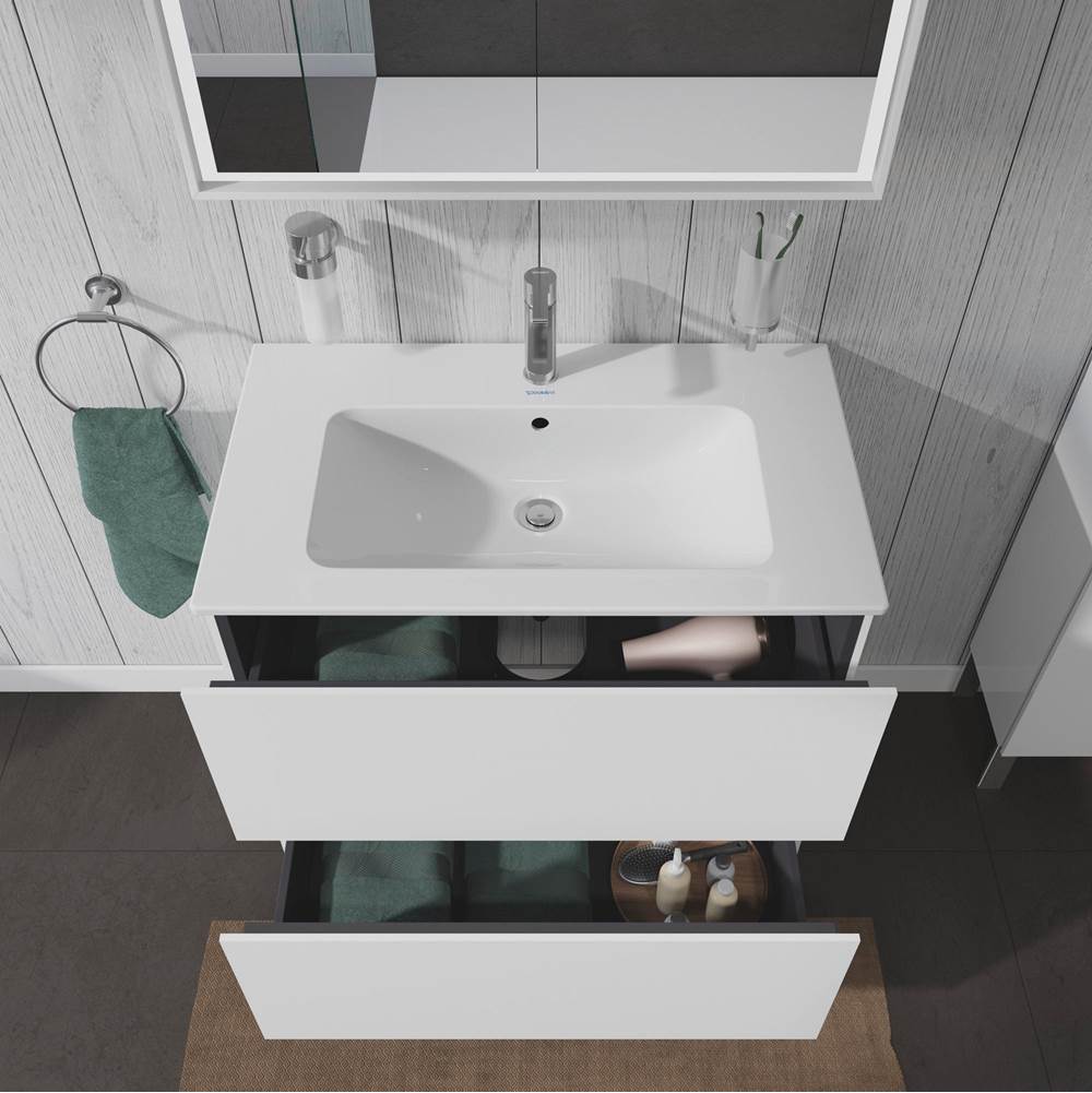 L-Cube Two Drawer Floorstanding Vanity Unit Concrete Gray