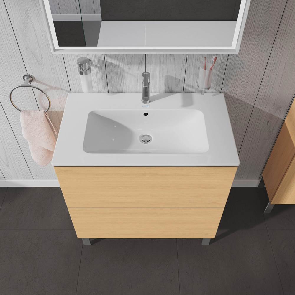 L-Cube Two Drawer Floorstanding Vanity Unit Concrete Gray