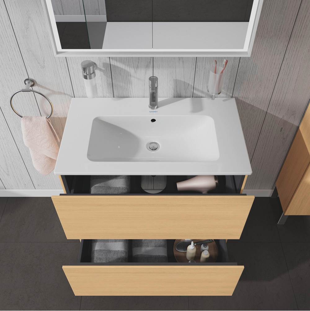 L-Cube Two Drawer Floorstanding Vanity Unit Concrete Gray