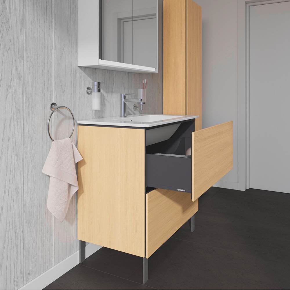 L-Cube Two Drawer Floorstanding Vanity Unit Concrete Gray