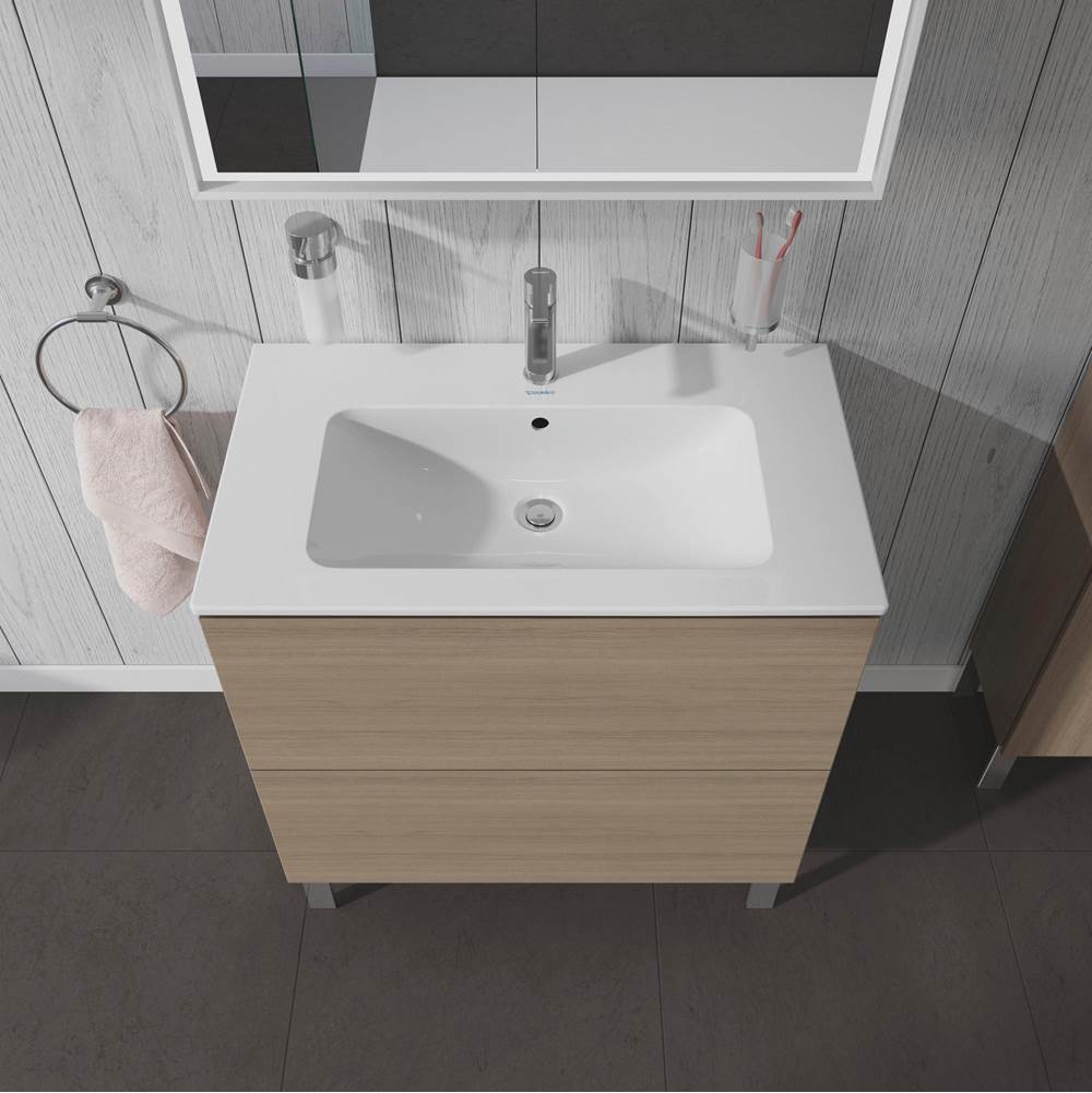 L-Cube Two Drawer Floorstanding Vanity Unit Concrete Gray