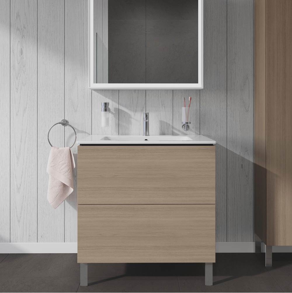 L-Cube Two Drawer Floorstanding Vanity Unit Concrete Gray