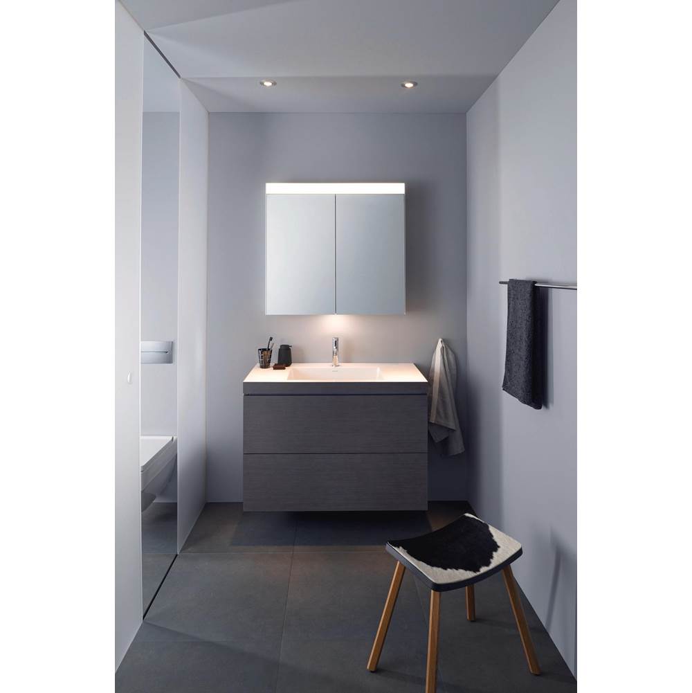 L-Cube Two Drawer C-Bonded Wall-Mount Vanity Kit Concrete Gray