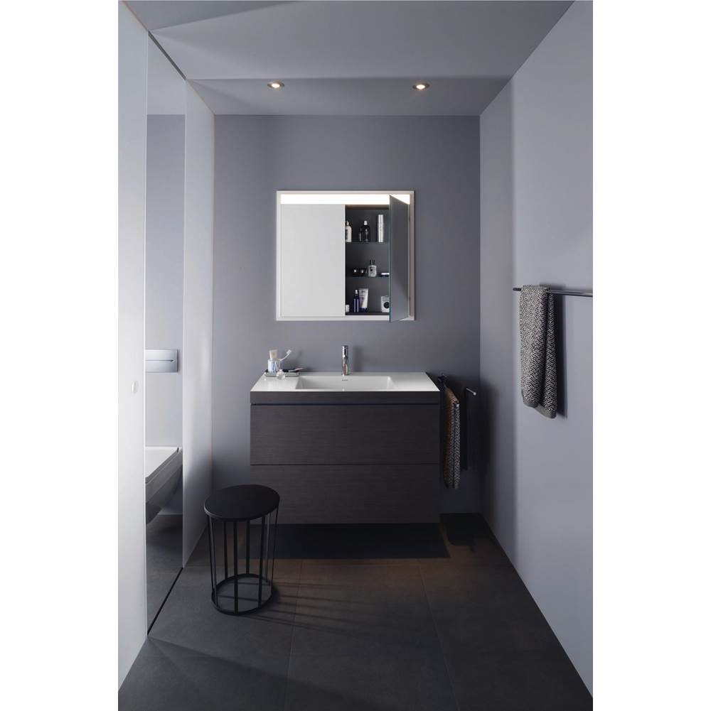 L-Cube Two Drawer C-Bonded Wall-Mount Vanity Kit Concrete Gray