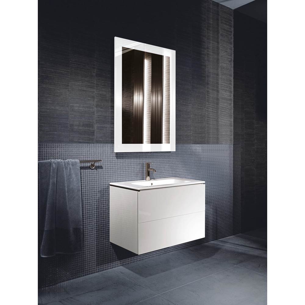 L-Cube Two Drawer Wall-Mount Vanity Unit Concrete Gray