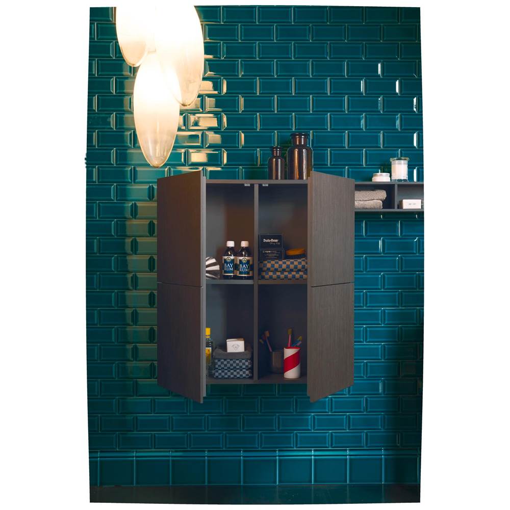 L-Cube Semi-Tall Cabinet Concrete Gray
