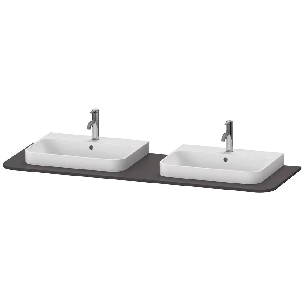 Duravit - Happy D.2 Plus Console with Two Sink Cut-Outs Graphite - Graphite Super Matte