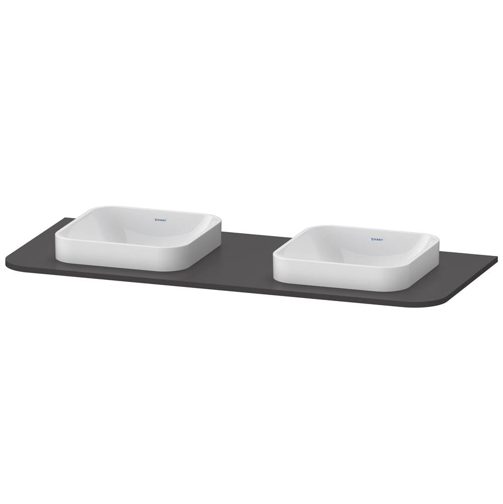 Duravit - Happy D.2 Plus Console with Two Sink Cut-Outs Graphite - Graphite Super Matte