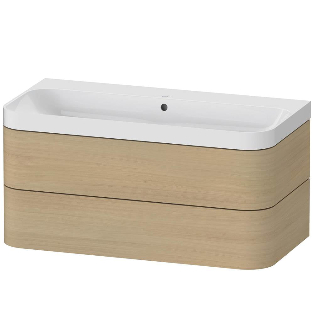 Duravit - Happy D.2 Plus Two Drawer C-Shaped Wall-Mount Vanity Kit Mediterranean Oak - Mediterranean Oak
