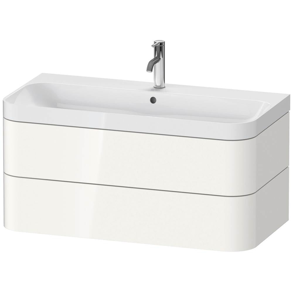 Duravit - Happy D.2 Plus Two Drawer C-Shaped Wall-Mount Vanity Kit White - White High Gloss