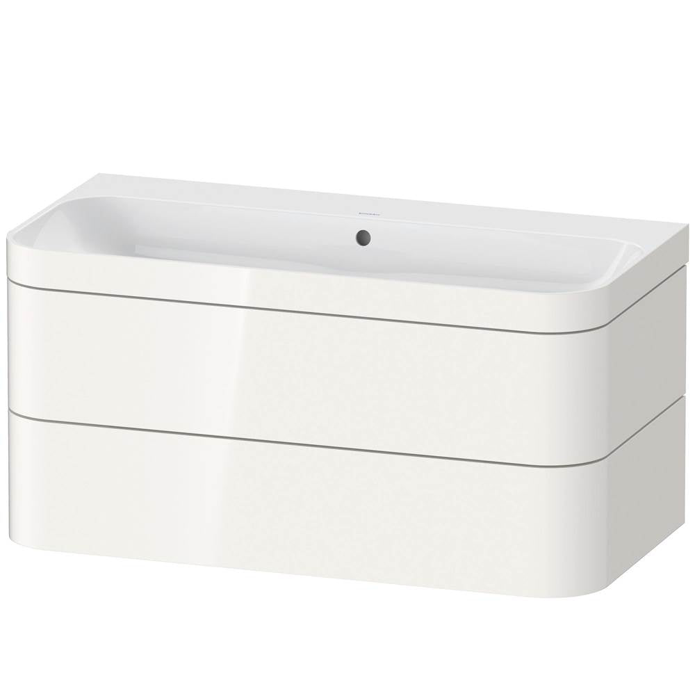 Duravit - Happy D.2 Plus Two Drawer C-Bonded Wall-Mount Vanity Kit White - White High Gloss