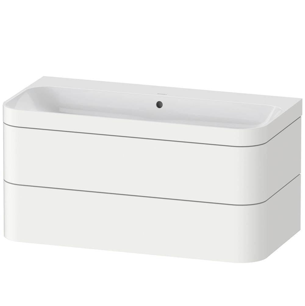 Duravit - Happy D.2 Plus Two Drawer C-Bonded Wall-Mount Vanity Kit White - White Satin Matte