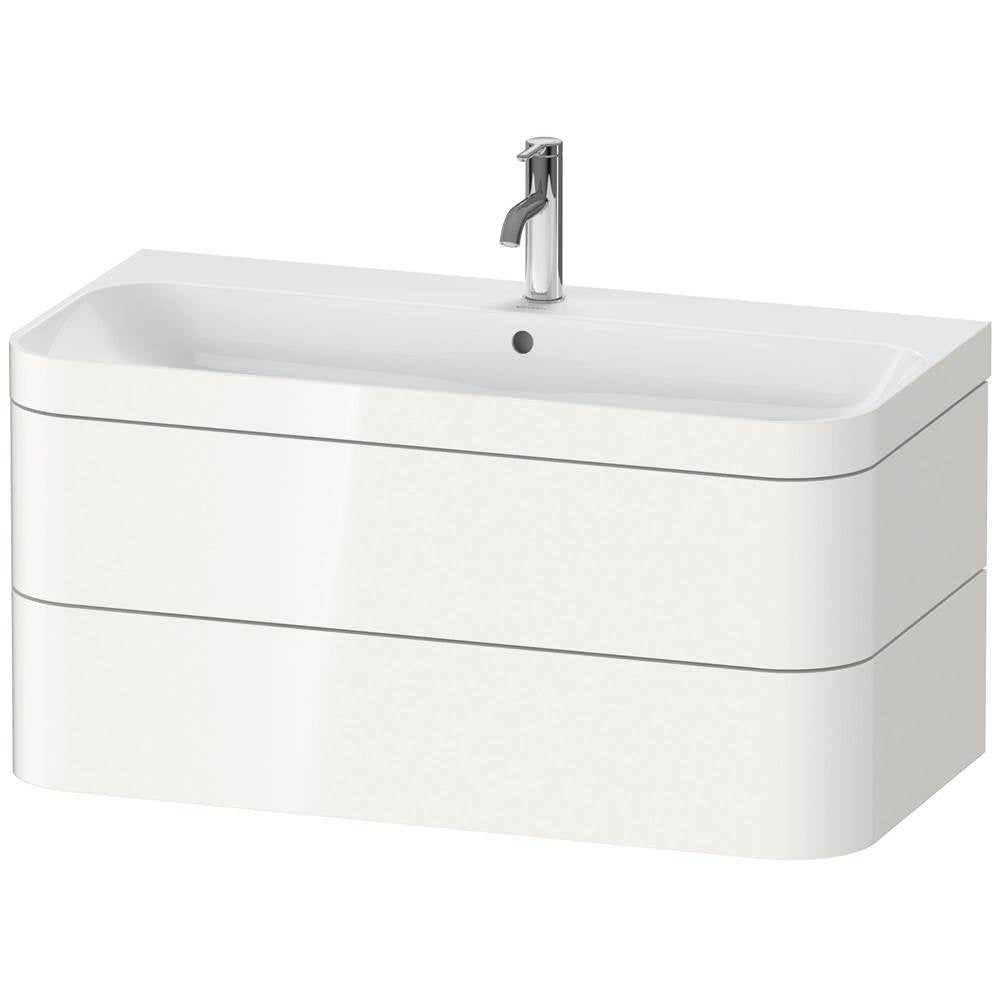 Duravit - Happy D.2 Plus Two Drawer C-Bonded Wall-Mount Vanity Kit White - White High Gloss