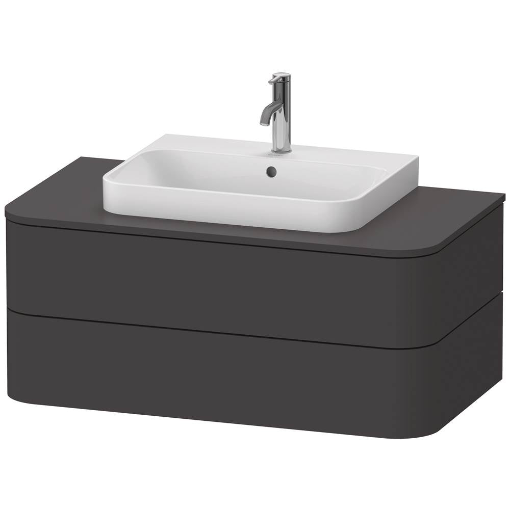 Duravit - Happy D.2 Plus Two Drawer Wall-Mount Vanity Unit Graphite - Graphite Super Matte