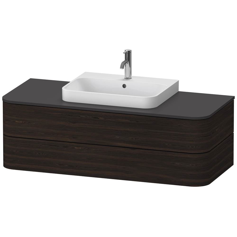 Duravit - Happy D.2 Plus Two Drawer Wall-Mount Vanity Unit Walnut Brushed - Walnut Brushed
