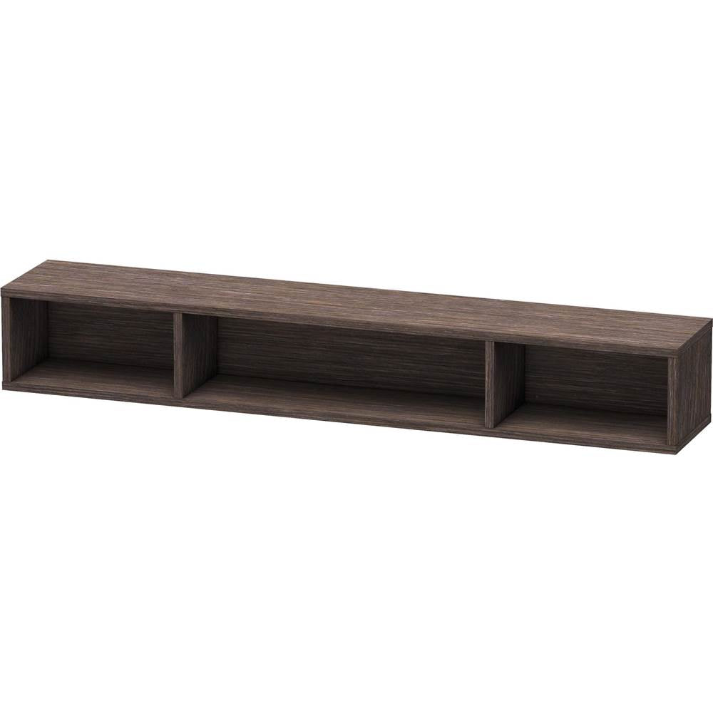 Duravit - L-Cube Wall Shelf with Three Compartments Dark Brushed Oak - Dark Brushed Oak