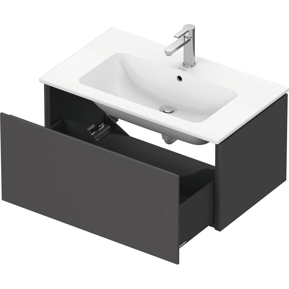 L-Cube One Drawer Wall-Mount Vanity Unit Concrete Gray