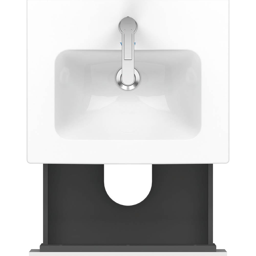 L-Cube Two Drawer Wall-Mount Vanity Unit Concrete Gray