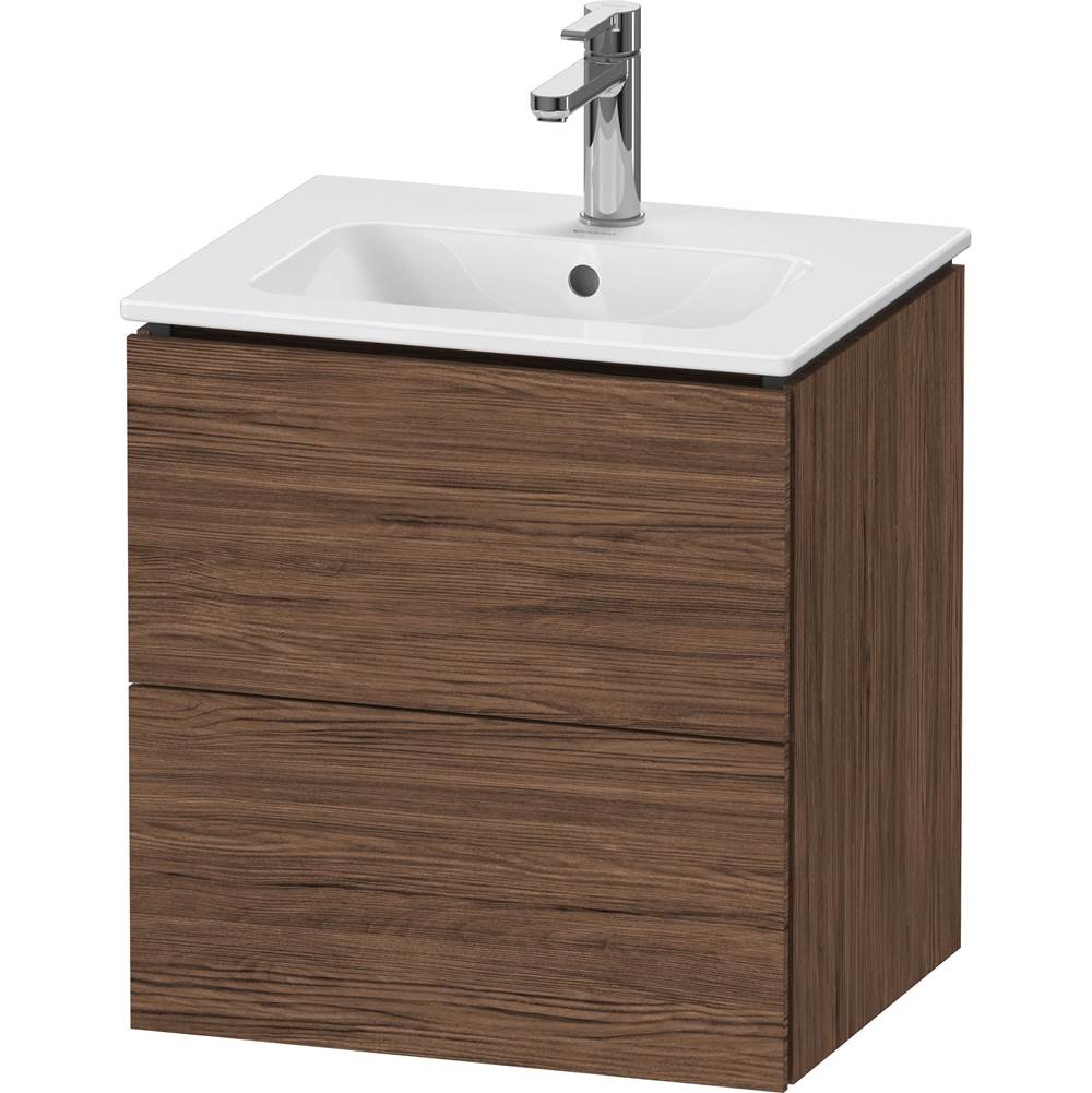Duravit - L-Cube Two Drawer Wall-Mount Vanity Unit Walnut Dark - Walnut Dark