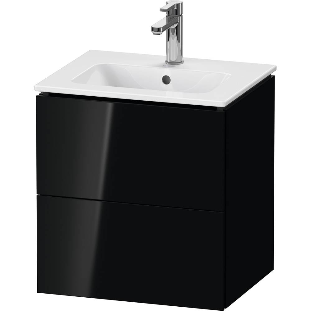 Duravit - L-Cube Two Drawer Wall-Mount Vanity Unit Black - Black High Gloss