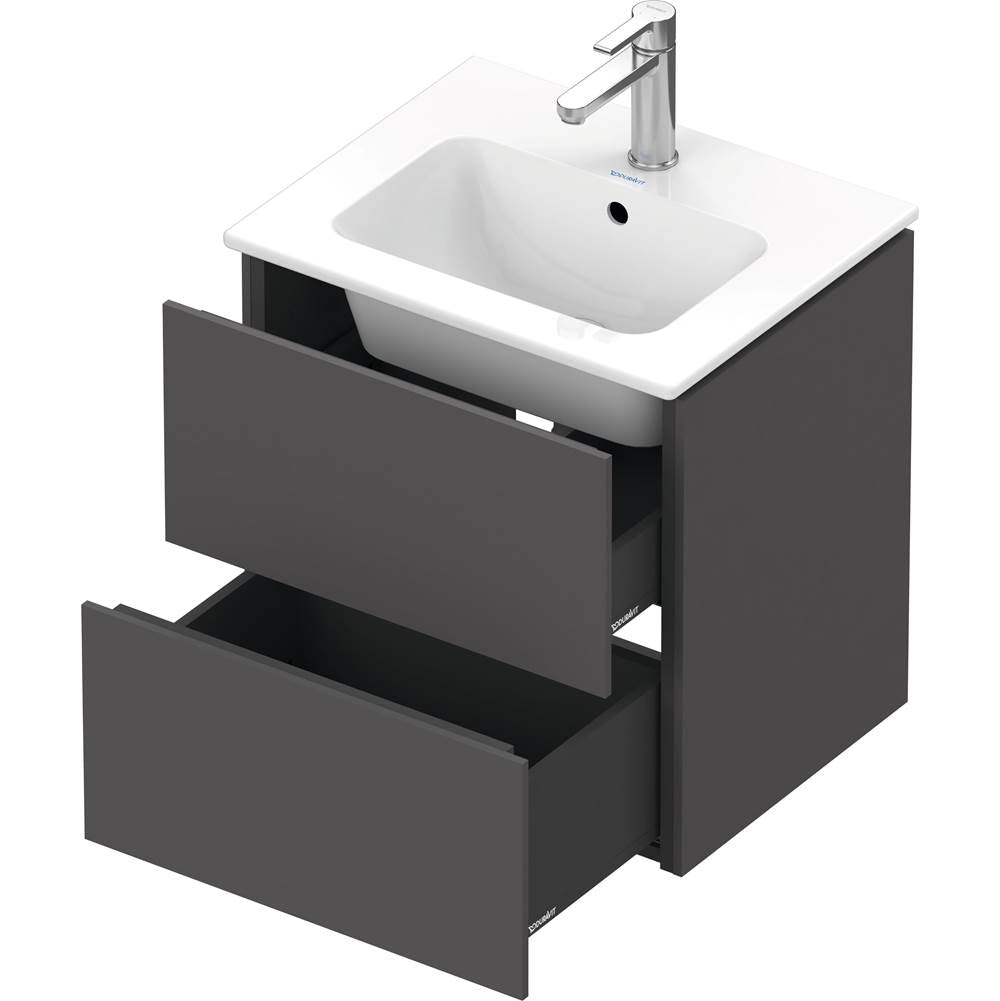 L-Cube Two Drawer Wall-Mount Vanity Unit Concrete Gray