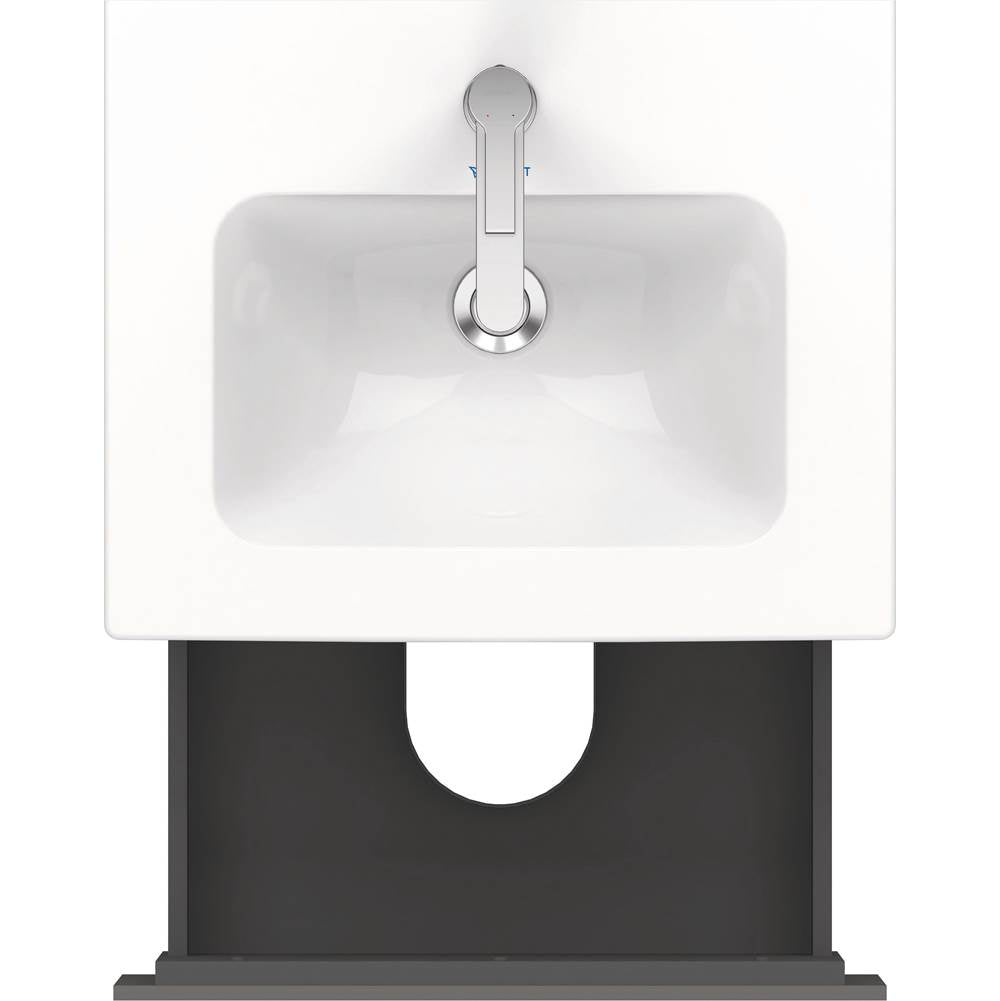 L-Cube Two Drawer Wall-Mount Vanity Unit Concrete Gray