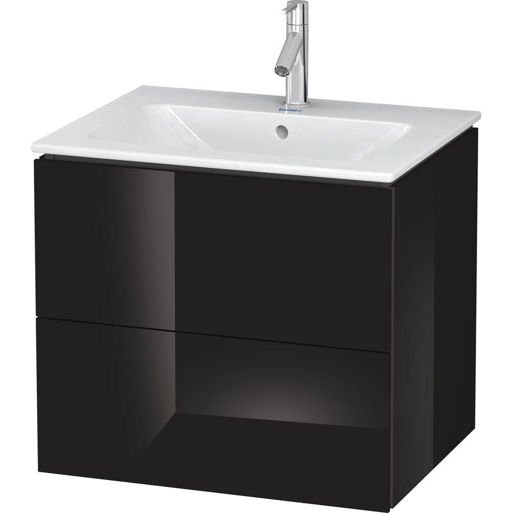 Duravit - L-Cube Two Drawer Wall-Mount Vanity Unit Black - Black High Gloss