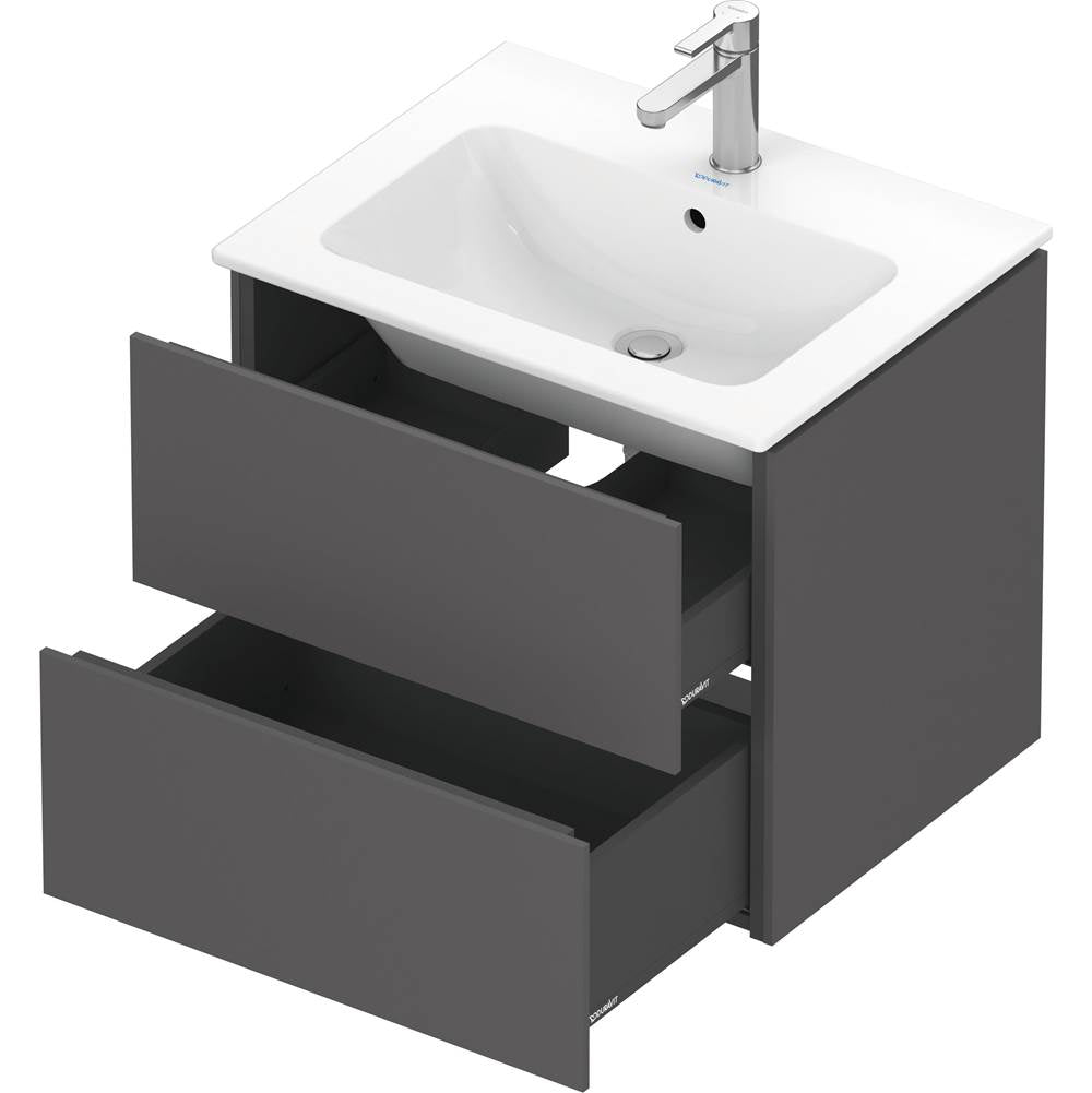 L-Cube Two Drawer Wall-Mount Vanity Unit Concrete Gray