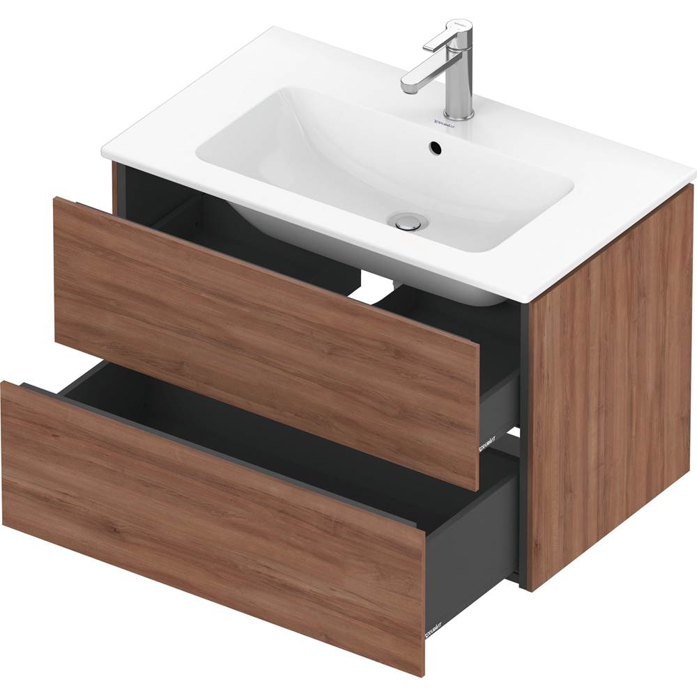 L-Cube Two Drawer Wall-Mount Vanity Unit Concrete Gray
