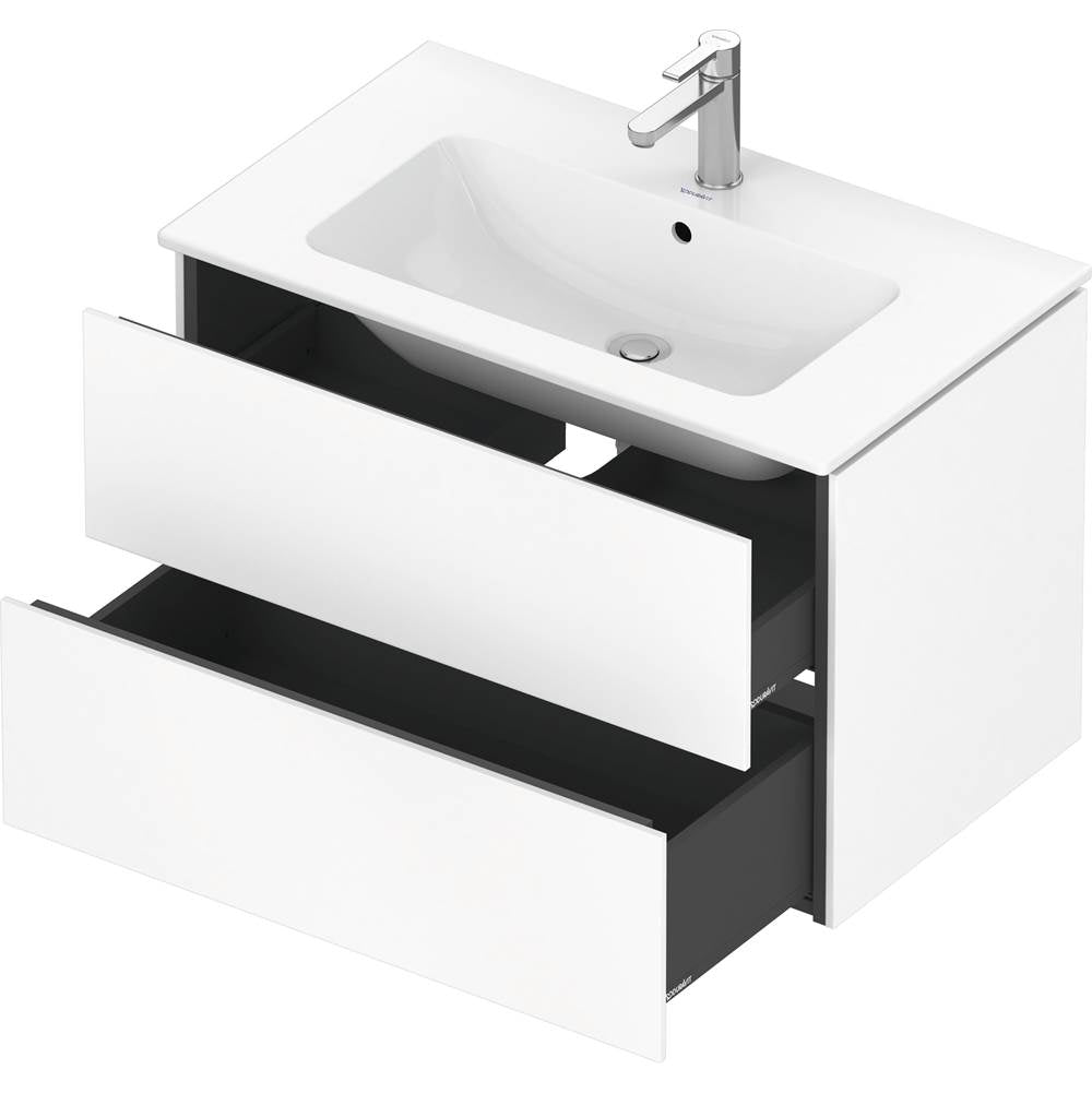 L-Cube Two Drawer Wall-Mount Vanity Unit Concrete Gray