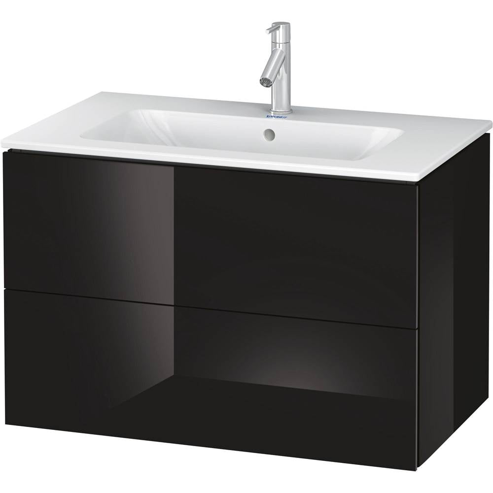 Duravit - L-Cube Two Drawer Wall-Mount Vanity Unit Black - Black High Gloss
