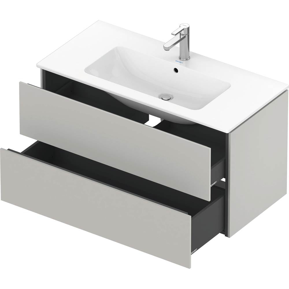 L-Cube Two Drawer Wall-Mount Vanity Unit Concrete Gray