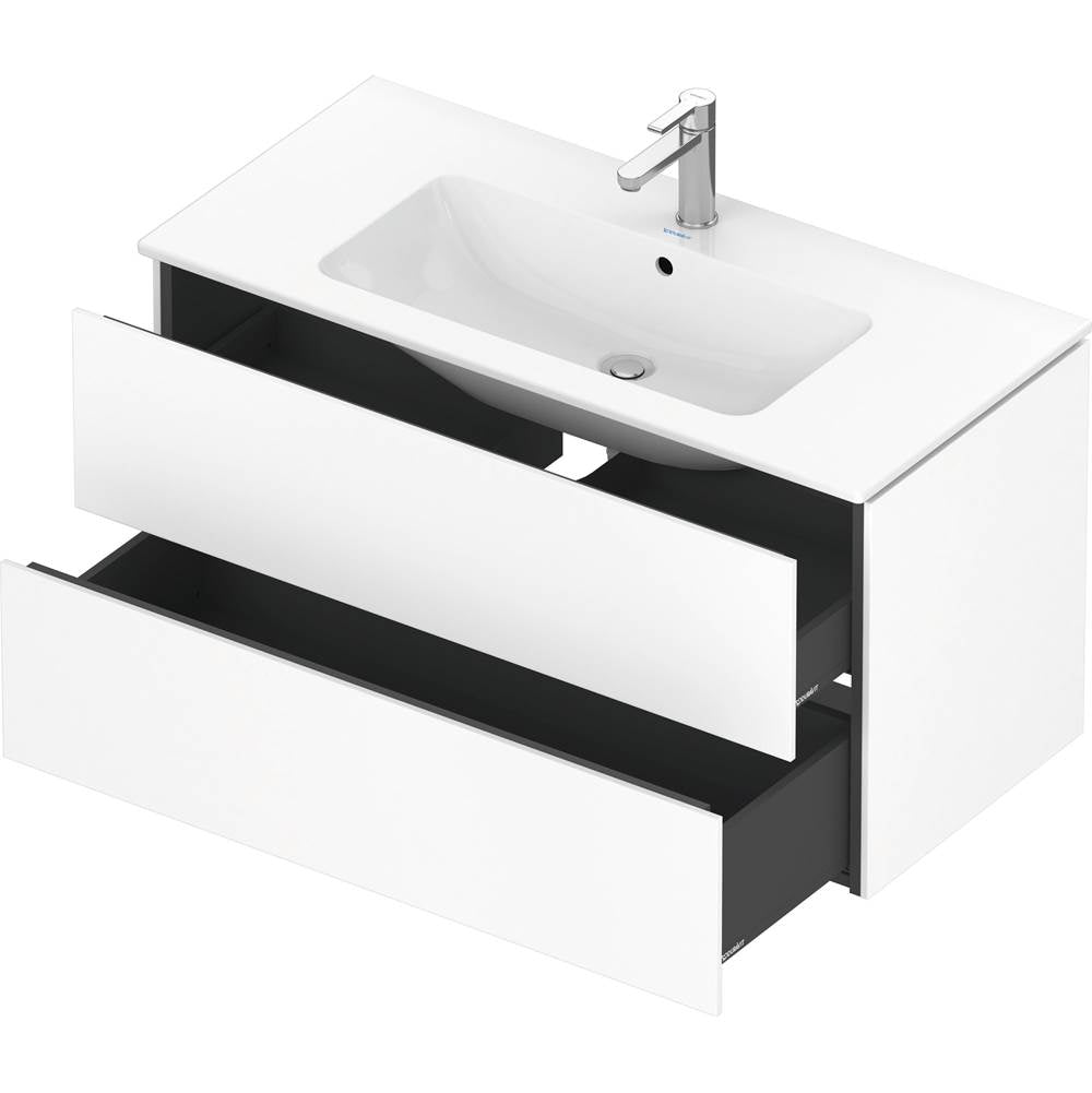 L-Cube Two Drawer Wall-Mount Vanity Unit Concrete Gray