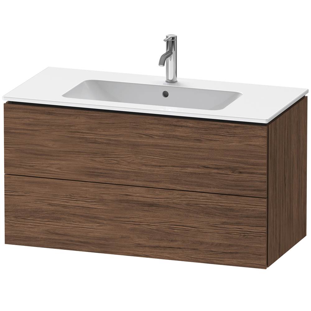 Duravit - L-Cube Two Drawer Wall-Mount Vanity Unit Walnut Dark - Walnut Dark