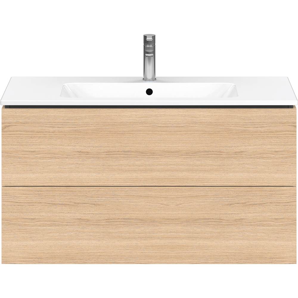 L-Cube Two Drawer Wall-Mount Vanity Unit Concrete Gray